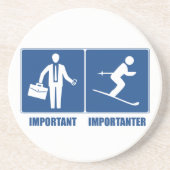 Het werk is belangrijk, het Skien is belangrijk Zandsteen Onderzetter (Voorkant)