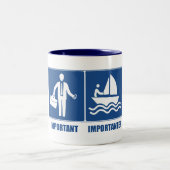 Het werk is belangrijk, het verkopen is belangrijk tweekleurige koffiemok (Center)