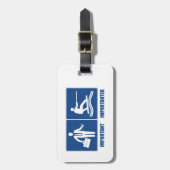 Het werk is belangrijk, het wakeboarding is belang bagagelabel (Voorkant verticaal)