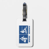 Het werk is belangrijk, het wakeboarding is belang bagagelabel (Achterkant verticaal)