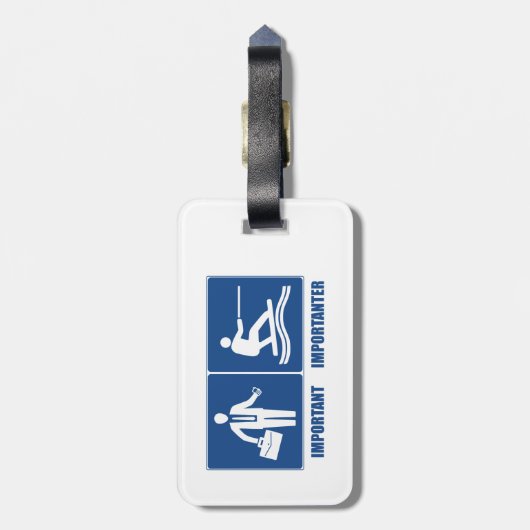 Het werk is belangrijk, het wakeboarding is belang bagagelabel (Achterkant verticaal)