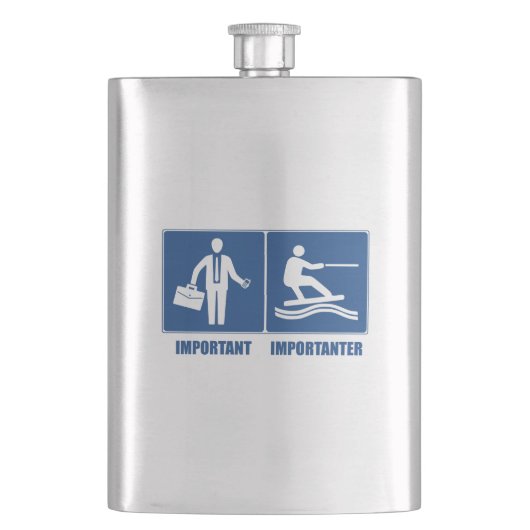 Het werk is belangrijk, het wakeboarding is belang flacon (Voorkant)