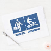 Het werk is belangrijk, het wakeboarding is belang rechthoekige sticker (Envelop)