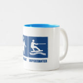 Het werk is belangrijk, het wakeboarding is belang tweekleurige koffiemok (Voorkant rechts)