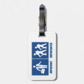 Het werk is belangrijk het wandelen is belangrijk bagagelabel (Achterkant verticaal)