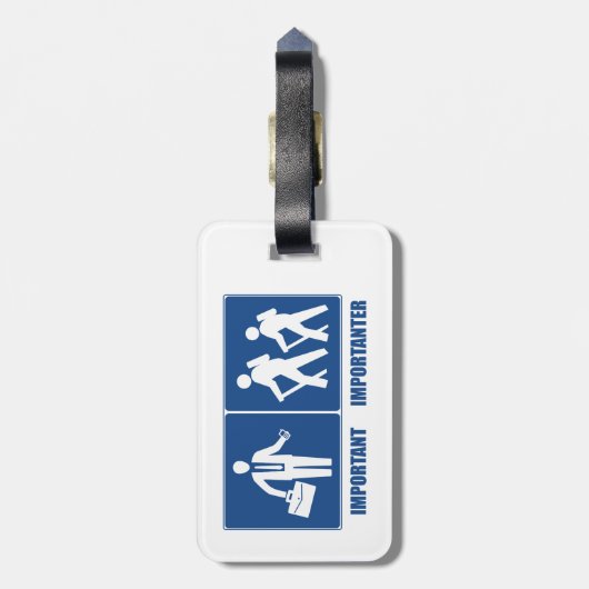 Het werk is belangrijk het wandelen is belangrijk bagagelabel (Achterkant verticaal)