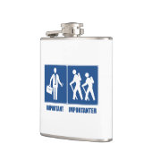 Het werk is belangrijk het wandelen is belangrijk heupfles (Links)