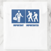 Het werk is belangrijk het wandelen is belangrijk rechthoekige sticker (Tas)