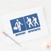 Het werk is belangrijk het wandelen is belangrijk rechthoekige sticker (Envelop)