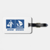 Het werk is belangrijk, het windsurfen is belangri bagagelabel (Achterkant horizontaal)