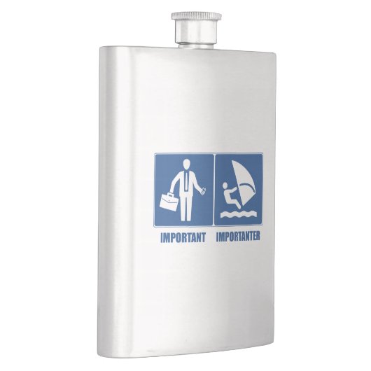 Het werk is belangrijk, het windsurfen is belangri flacon (Rechts)