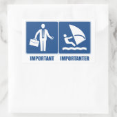 Het werk is belangrijk, het windsurfen is belangri rechthoekige sticker (Tas)