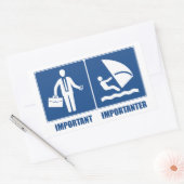 Het werk is belangrijk, het windsurfen is belangri rechthoekige sticker (Envelop)