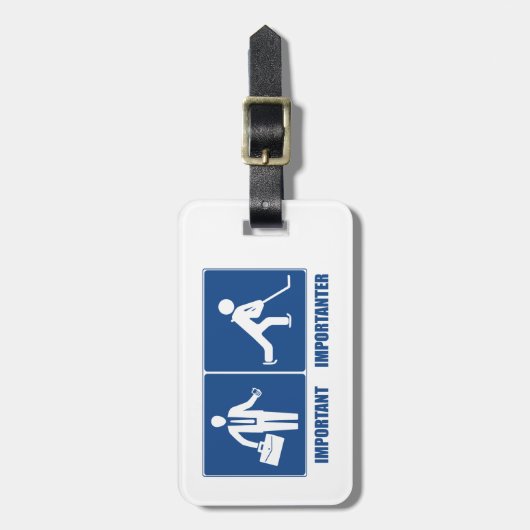 Het werk is belangrijk, Hockey is belangrijk Bagagelabel (Voorkant verticaal)