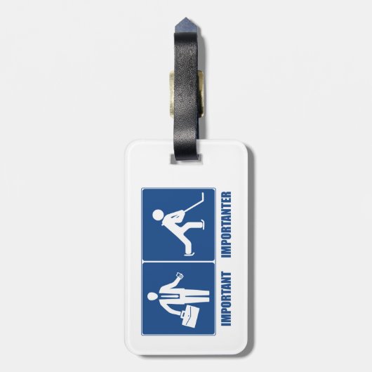 Het werk is belangrijk, Hockey is belangrijk Bagagelabel (Achterkant verticaal)