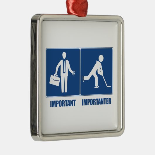 Het werk is belangrijk, Hockey is belangrijk Metalen Ornament (Rechts)