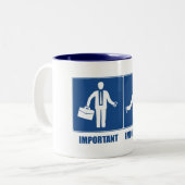 Het werk is belangrijk, Hockey is belangrijk Tweekleurige Koffiemok (Voorkant links)