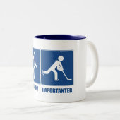 Het werk is belangrijk, Hockey is belangrijk Tweekleurige Koffiemok (Voorkant rechts)