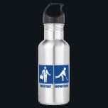 Het werk is belangrijk, Hockey is belangrijk Waterfles<br><div class="desc">Ga naar huis,  het zal er morgen zijn. Ga op het ijs en speel hockey. Dit grappige ontwerp show iconen van een zakenman en een hockeyspeler.</div>