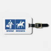 Het werk is belangrijk, Horseback Riding is belang Bagagelabel (Voorkant horizontaal)