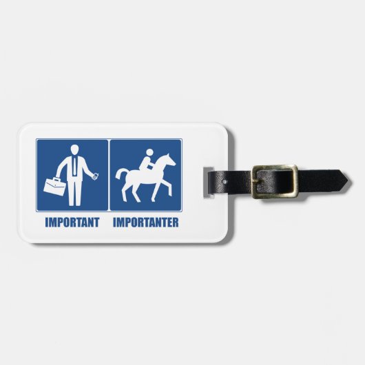 Het werk is belangrijk, Horseback Riding is belang Bagagelabel (Voorkant horizontaal)