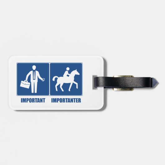 Het werk is belangrijk, Horseback Riding is belang Bagagelabel (Achterkant horizontaal)