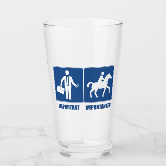 Het werk is belangrijk, Horseback Riding is belang Glas (Voorkant)