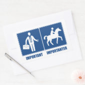 Het werk is belangrijk, Horseback Riding is belang Rechthoekige Sticker (Envelop)