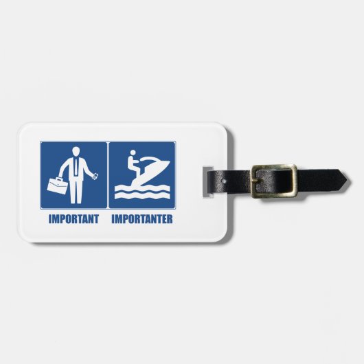 Het werk is belangrijk, Jet Skiing is belangrijk Bagagelabel (Voorkant horizontaal)