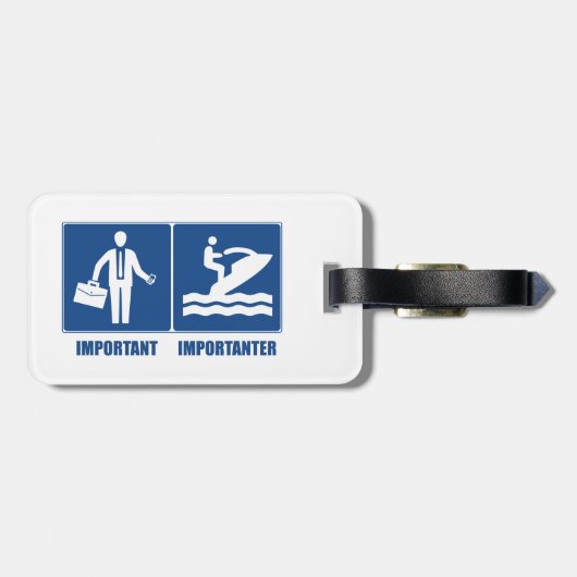 Het werk is belangrijk, Jet Skiing is belangrijk Bagagelabel (Achterkant horizontaal)