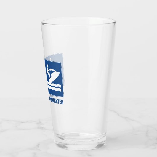 Het werk is belangrijk, Jet Skiing is belangrijk Glas (Links)