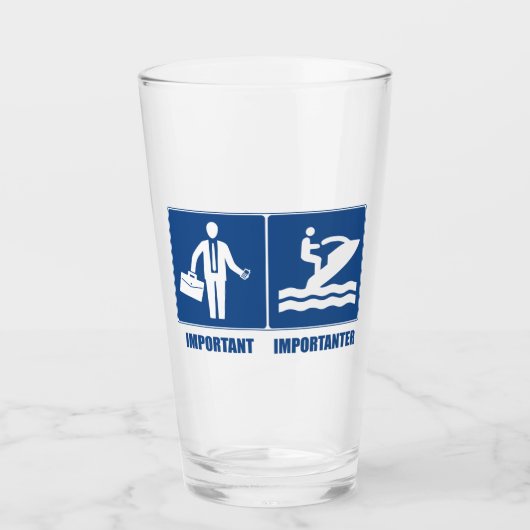 Het werk is belangrijk, Jet Skiing is belangrijk Glas (Voorkant)