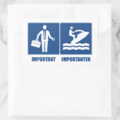 Het werk is belangrijk, Jet Skiing is belangrijk Rechthoekige Sticker (Tas)