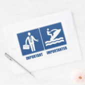 Het werk is belangrijk, Jet Skiing is belangrijk Rechthoekige Sticker (Envelop)