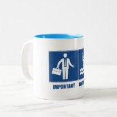 Het werk is belangrijk, Jet Skiing is belangrijk Tweekleurige Koffiemok (Voorkant links)