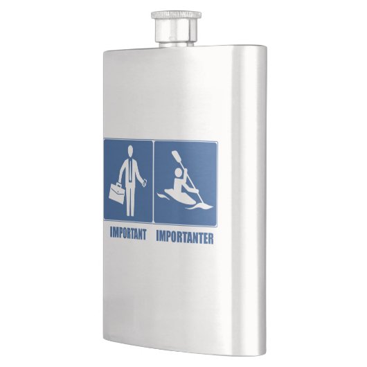 Het werk is belangrijk, Kayaking is belangrijk Heupfles (Links)