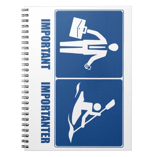 Het werk is belangrijk, Kayaking is belangrijk Notitieboek (Voorkant)