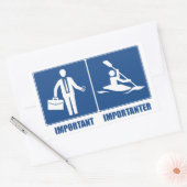 Het werk is belangrijk, Kayaking is belangrijk Rechthoekige Sticker (Envelop)