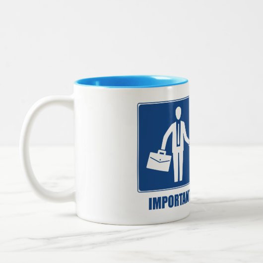 Het werk is belangrijk, Kayaking is belangrijk Tweekleurige Koffiemok (Links)