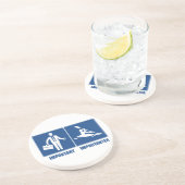 Het werk is belangrijk, Kayaking is belangrijk Zandsteen Onderzetter (Zijkant)