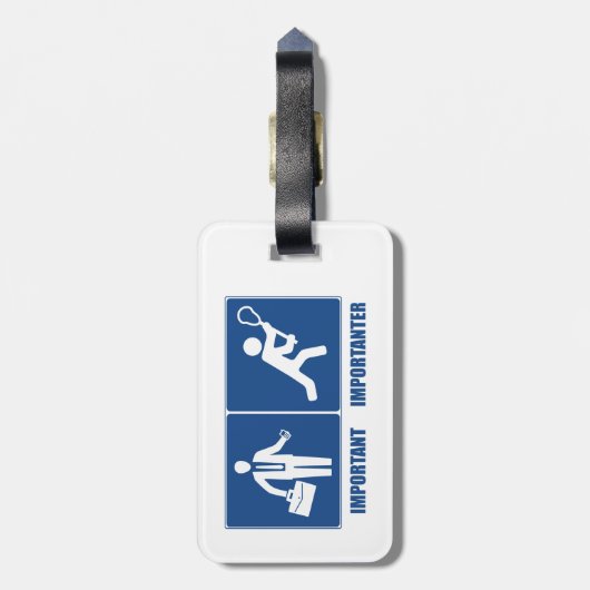 Het werk is belangrijk, lacrosse is belangrijk bagagelabel (Achterkant verticaal)