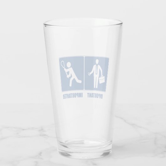 Het werk is belangrijk, lacrosse is belangrijk glas (Achterkant)