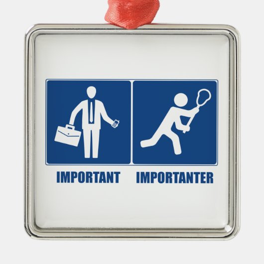 Het werk is belangrijk, lacrosse is belangrijk metalen ornament (Voorkant)