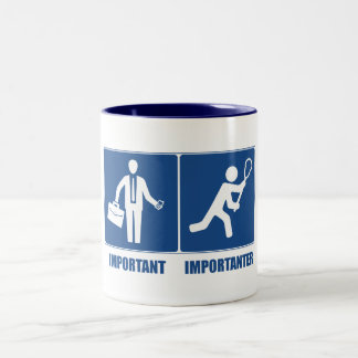 Het werk is belangrijk, lacrosse is belangrijk tweekleurige koffiemok