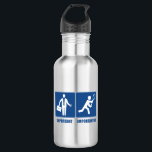 Het werk is belangrijk, lacrosse is belangrijk waterfles<br><div class="desc">Ga naar huis,  het zal er morgen zijn. Ga gewoon een speellacrosse spelen. Dit grappige ontwerp show pictogrammen van een zakenman en een lacrosse speler.</div>