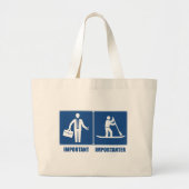 Het werk is belangrijk, opstellend het opzadelen i grote tote bag (Voorkant)