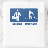 Het werk is belangrijk, opstellend het opzadelen i rechthoekige sticker (Tas)