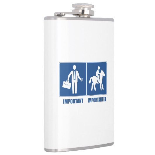 Het werk is belangrijk, paarden zijn belangrijk heupfles (Rechts)