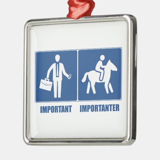 Het werk is belangrijk, paarden zijn belangrijk metalen ornament (Links)