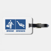 Het werk is belangrijk, Scuba het Duiken is belang Bagagelabel (Achterkant horizontaal)